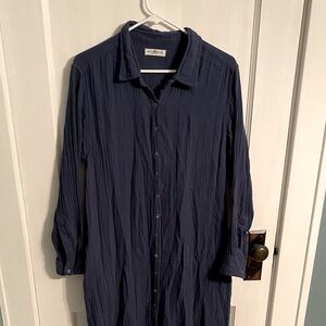 Navy Long-sleeved maxi dress